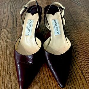 Euc jimmy choo sling back kitten heels